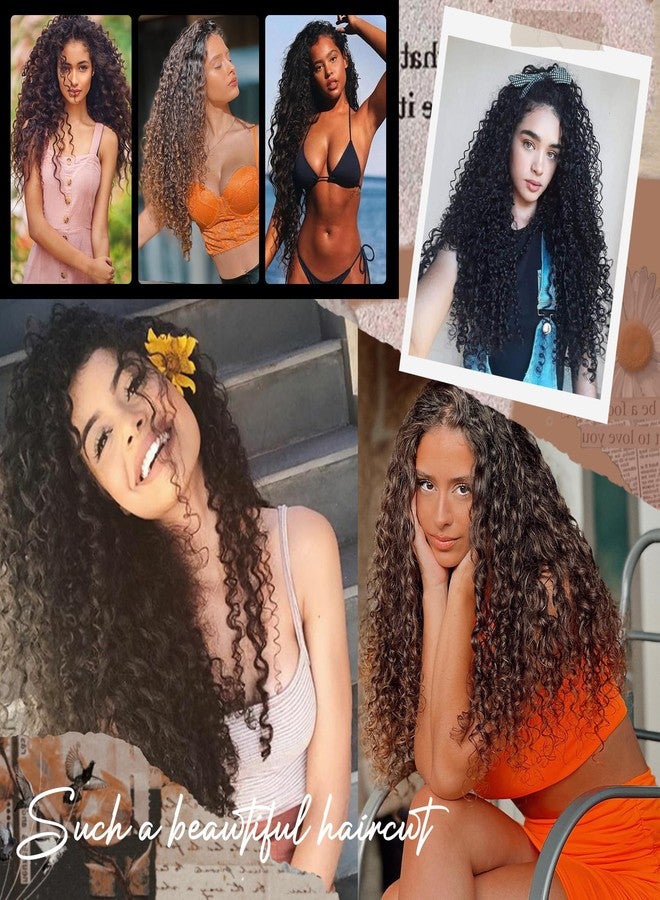 FLUFYMOOZ 9PCS Clip in Hair Extensions 22 Inch Curly Hair Extension Long Soft Synthetic Hairpieces for Women (Black) - Image 5